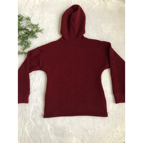 Ideology Gratitude Long Sleeve Textured Cherry Pie Side Zipper Detail Hoodie - Picture 3 of 7